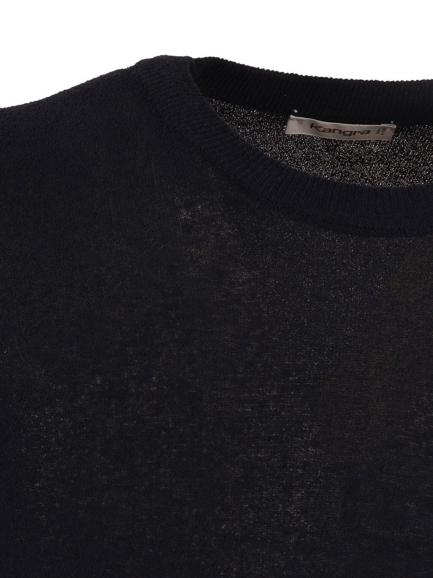 Kangra Cashmere Short Sleeve Crew Neck Knit Top