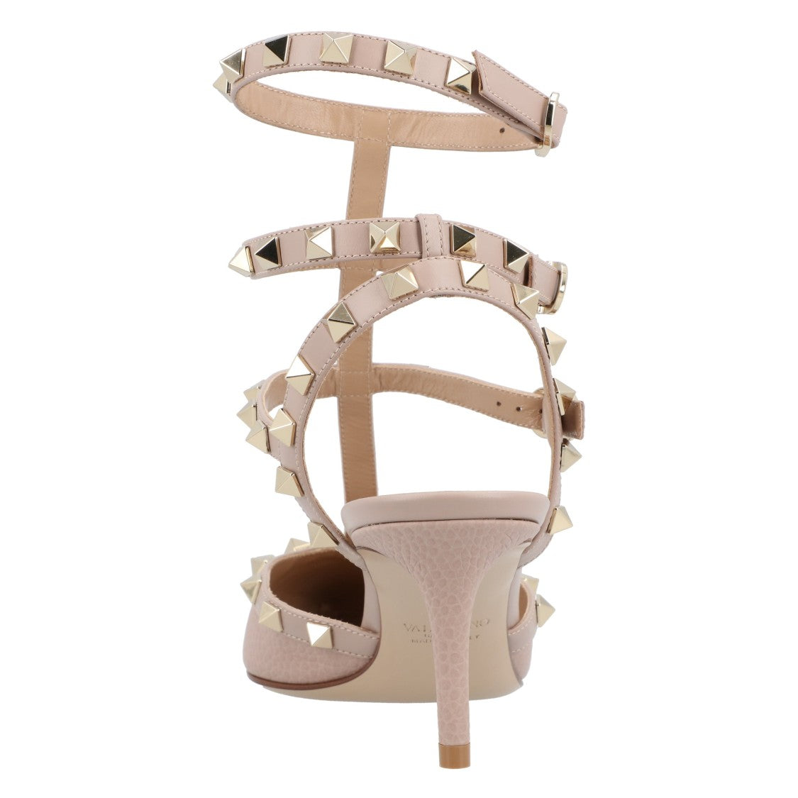 Valentino Rockstud Grainy Leather Slingbacks Pink