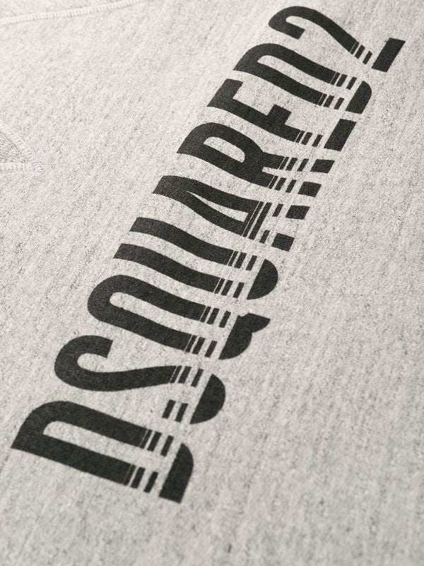 Dsquared2 Heather Grey Crew Neck Sweatshirt With Bold Graphic Logo