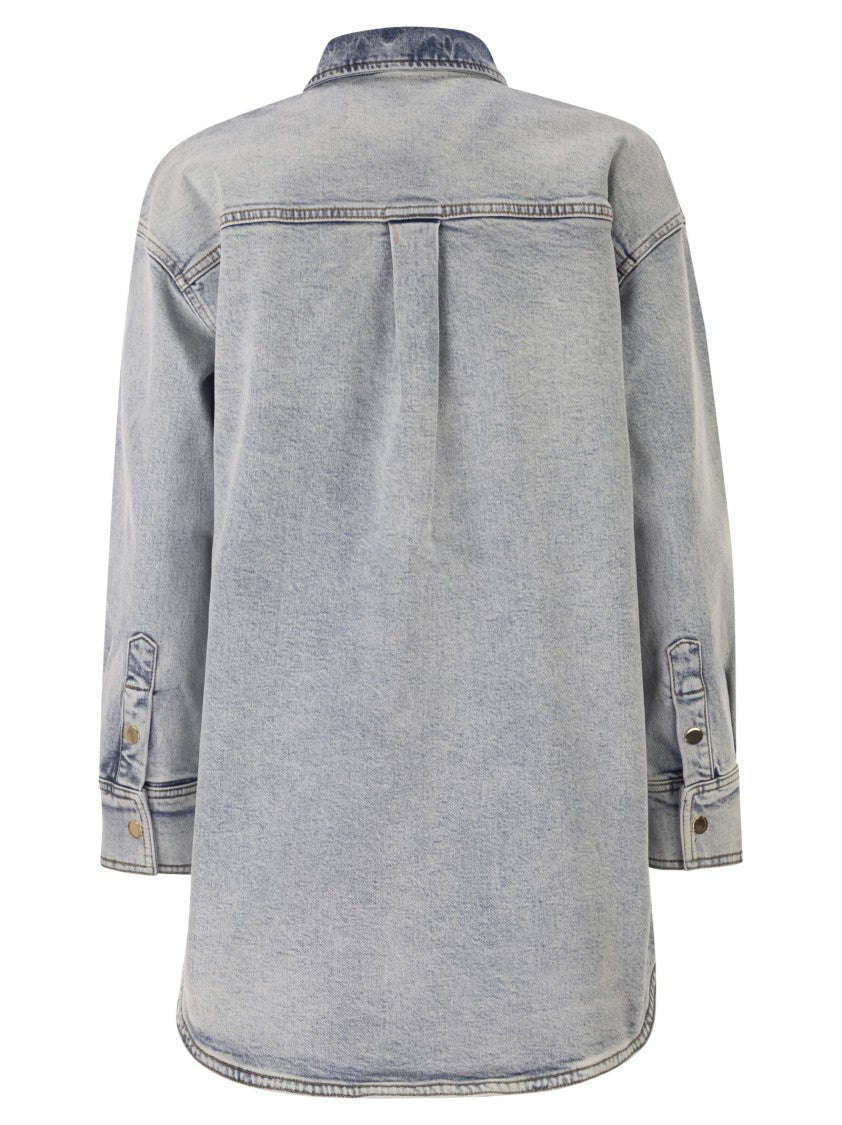 Fabiana Filippi Boyfriend Shirt In Distressed Denim