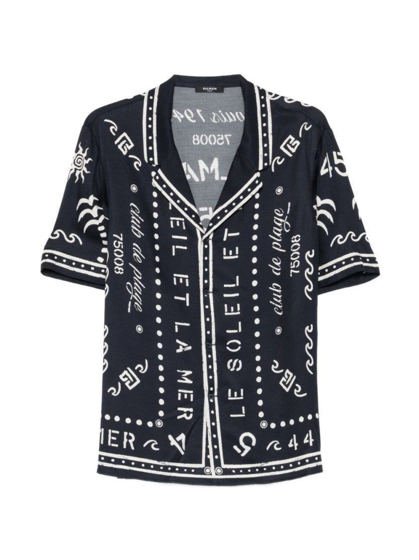 Balmain Silk And Nylon Point Collar Shirt