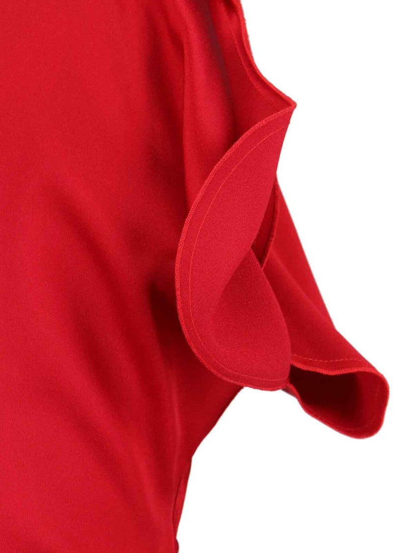 Victoria Beckham Draped Midi Dress Red