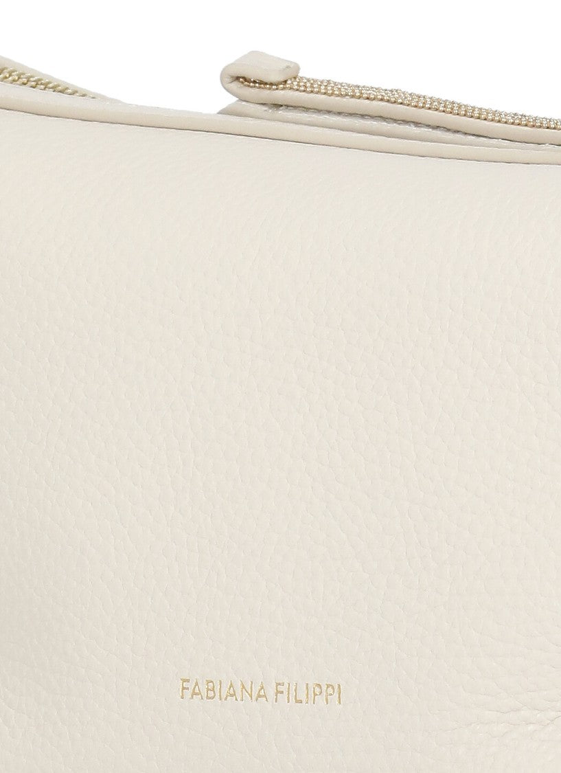 Fabiana Filippi Ivory Pebbled Letaher Bag