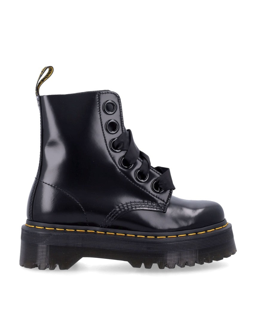 Dr. Martens Molly Glossy Chunky Sole Ankle Boots
