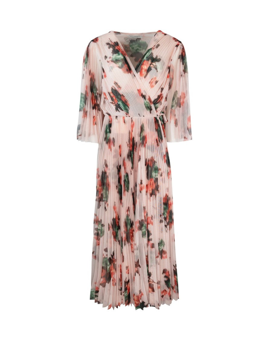 Philosophy Di Lorenzo Serafini Pleated Tulle Dress With Floral Print