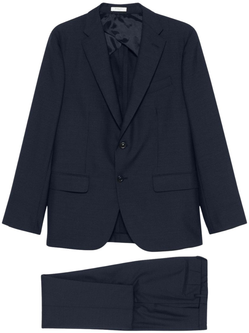 Boglioli Tailored Navy Blue Jersey Suit