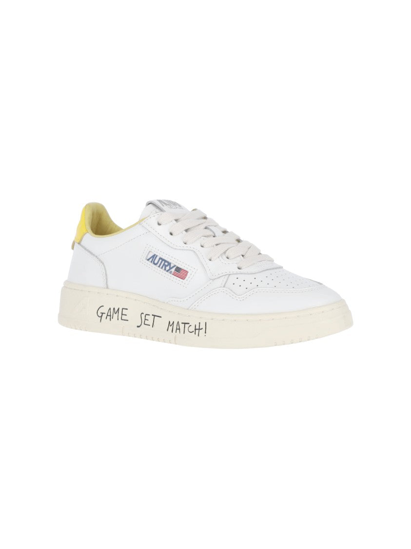 Autry White Medalist Leather Low-Top Sneakers