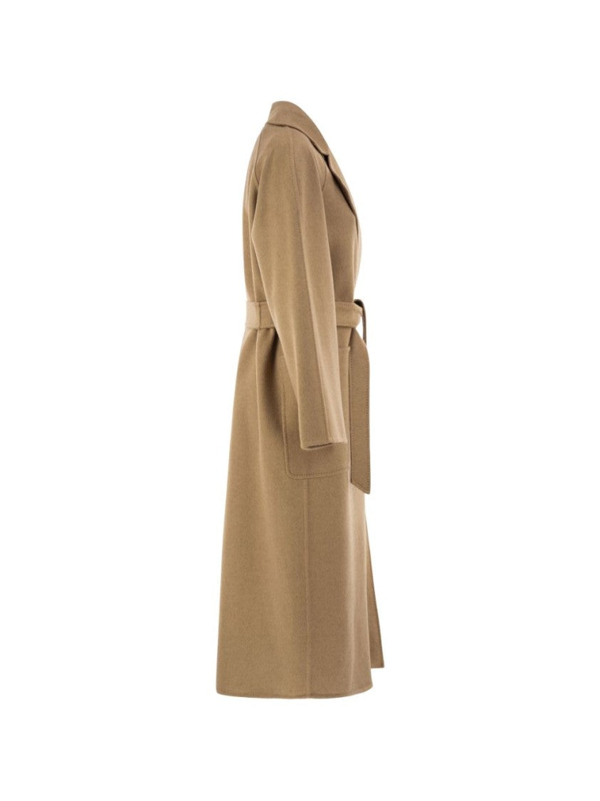 Max Mara Classic Lapel Self-Tie Belt Silk-Nylon Wrap Coat