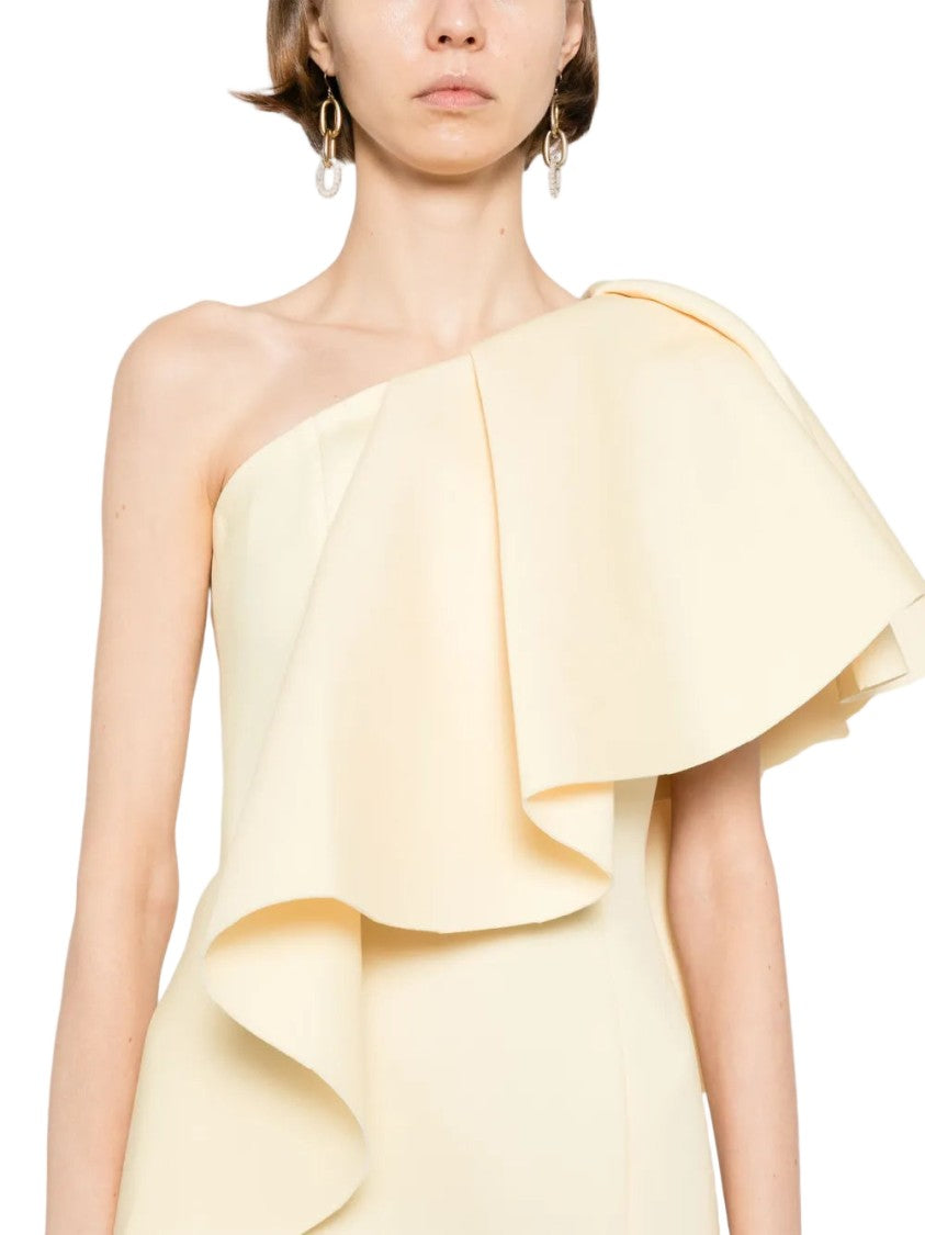 Saiid Kobeisy Ruffled Scuba Long Dress