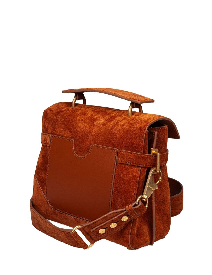 Balmain B Buzz 23 Caramel Suede Handbag