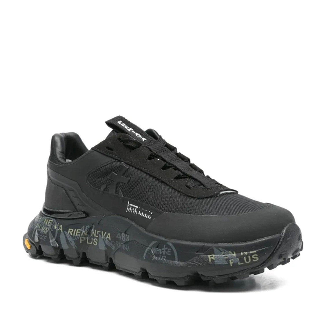 Premiata Black Tpu Rugged Sole Low-Top Sneakers