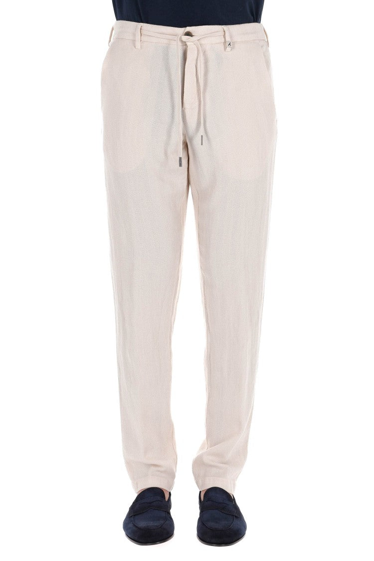 Myths Apollo Herringbone Cotton-Linen Trousers