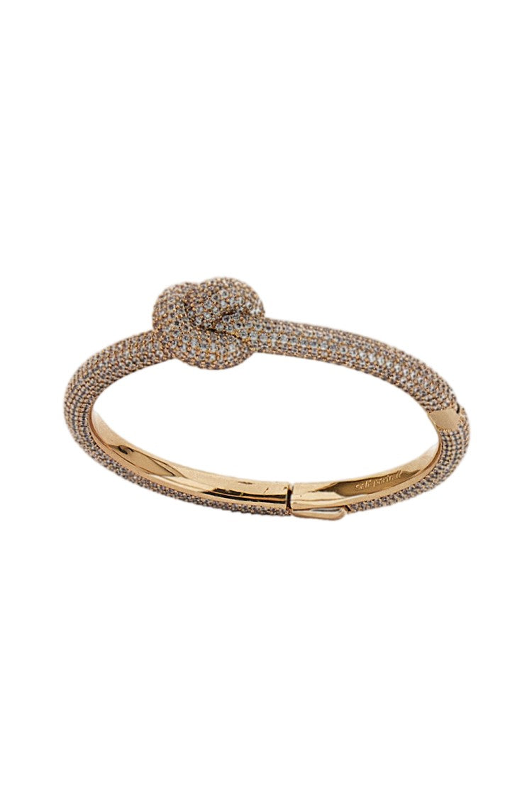 Self-Portrait Gold Crystal Knot Brass Bracelet