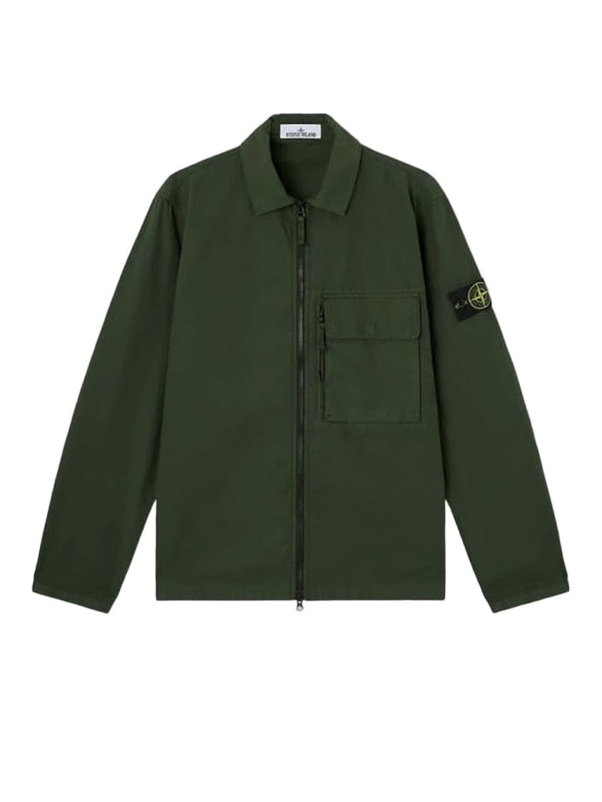 Stone Island Minimalist Zippered Green Jacket