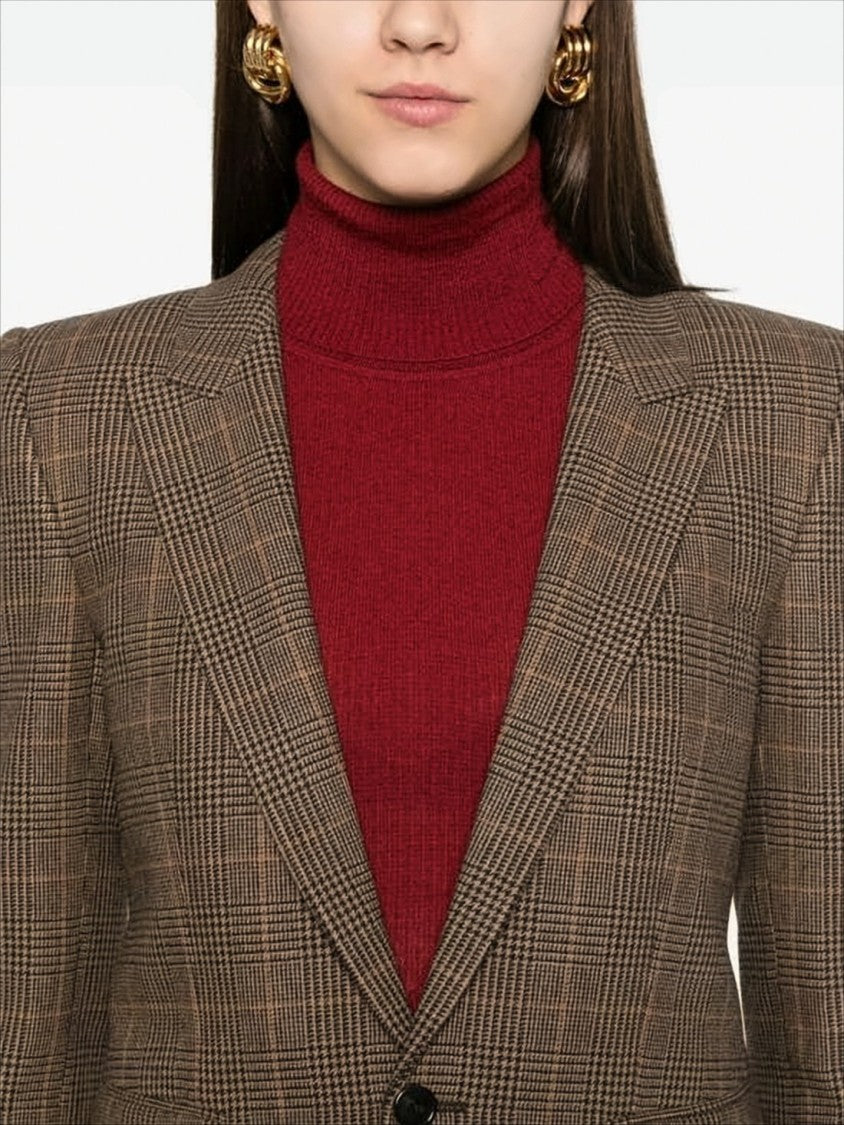 Saint Laurent Tailored Plaid Wool-Blend Blazer