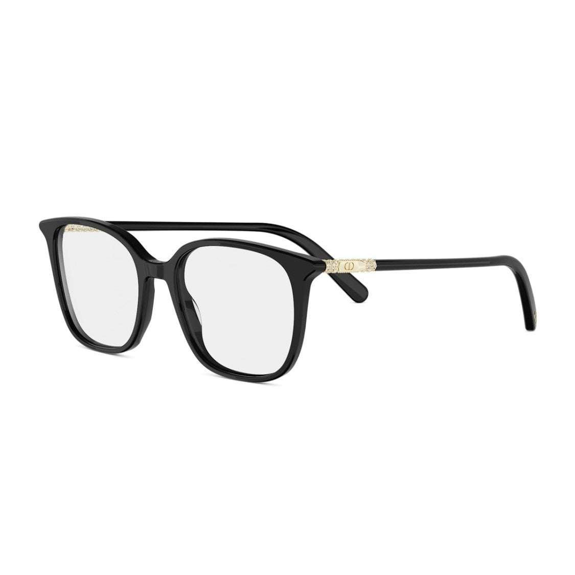 Dior Glossy Black Acetate Eyewear With Metallic Details