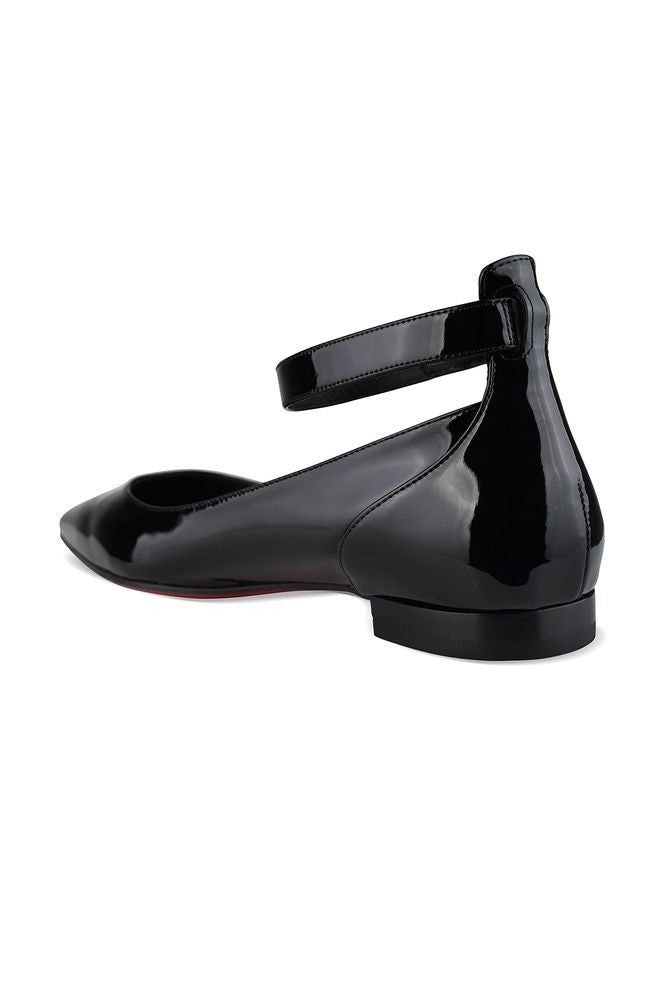 Christian Louboutin Pointed Toe Ballerinas With Ankle Strap