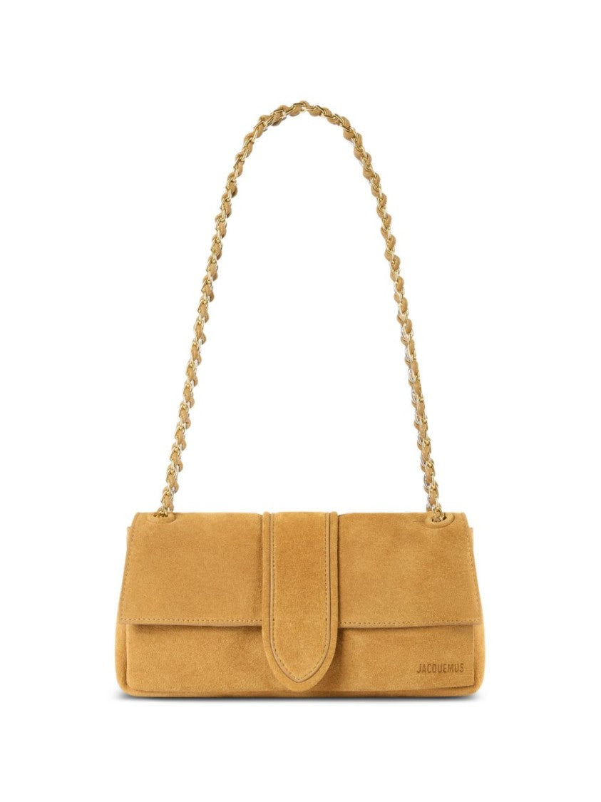 Jacquemus Camel Brown Suede Interwoven Chain Bag