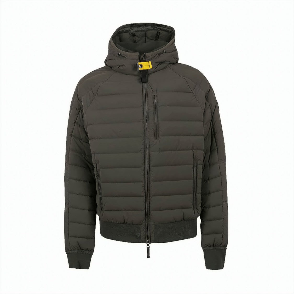 Parajumpers Quilted Grey Padded Jacket With Hood And Distinctive Strap
