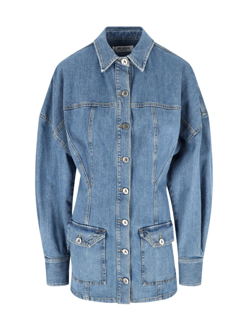 The Attico Mini Denim Dress – Light Blue