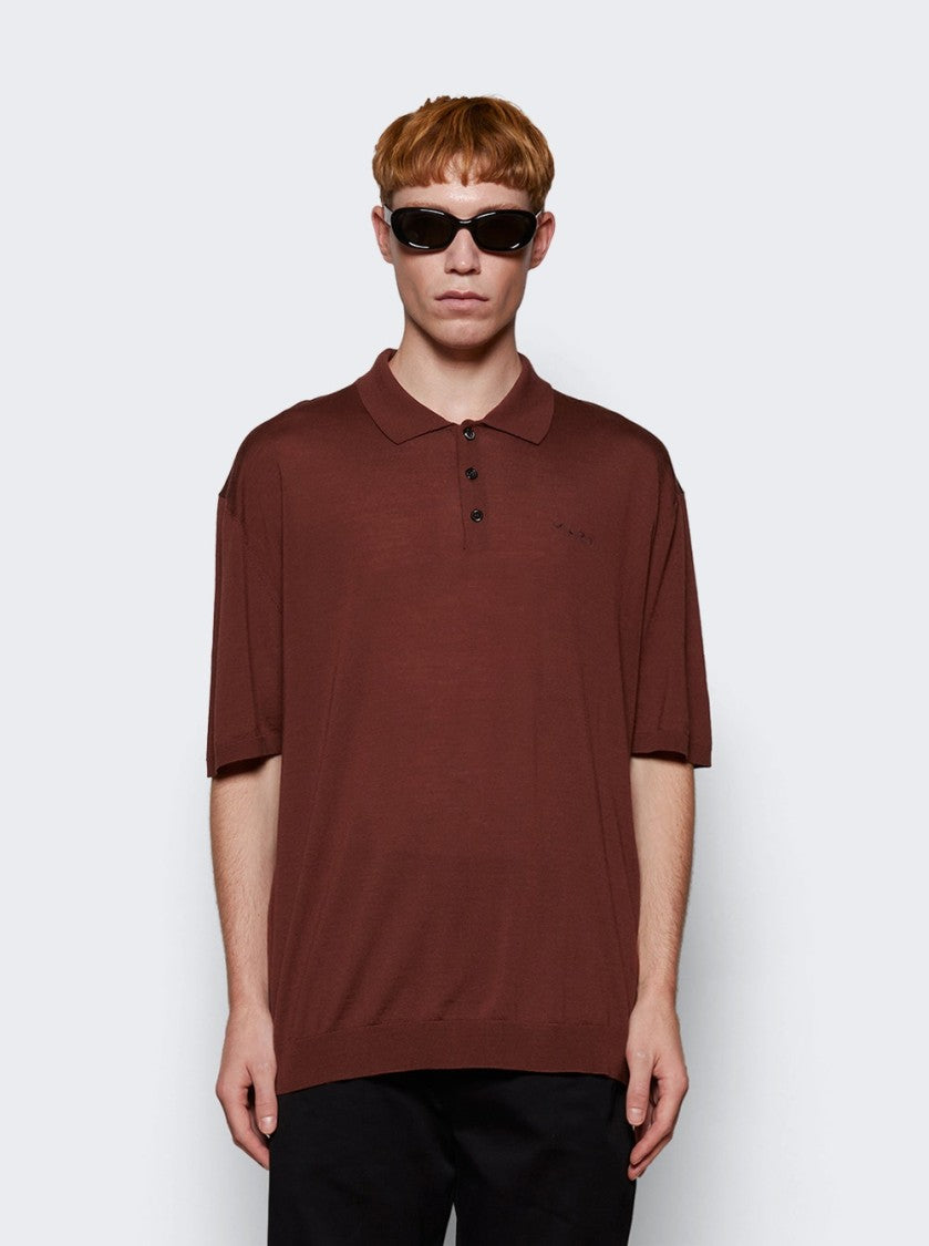 Marni Short Sleeve Polo Shirt Raisin