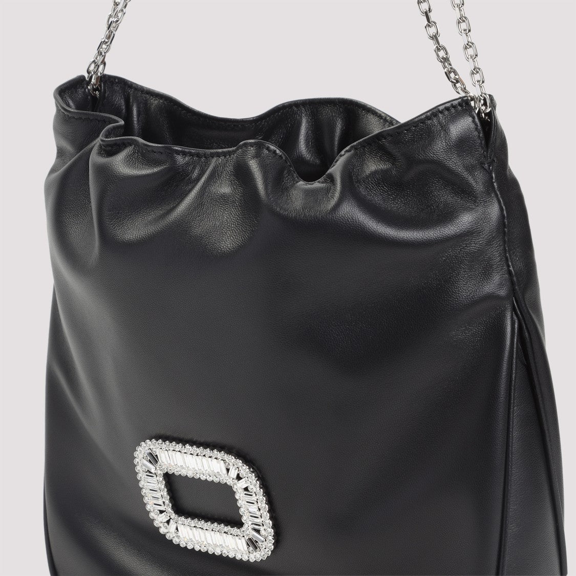 Roger Vivier Gathered Design Clutch With Decorative Buckle