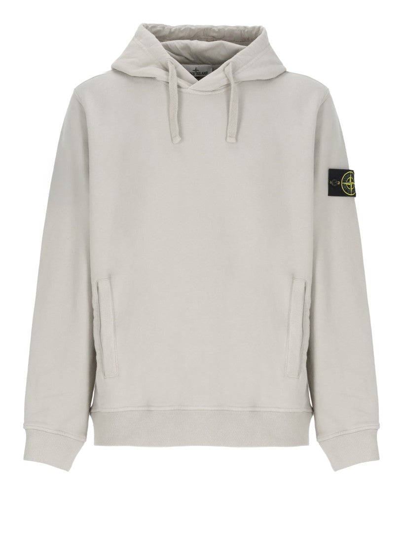 Stone Island Grey Cotton Hoodie