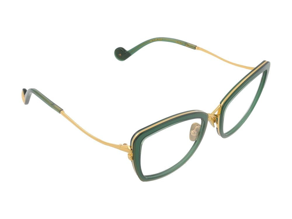 Anna-Karin Karlsson Bold Oversized Translucent Jade Green Square Eyeglasses