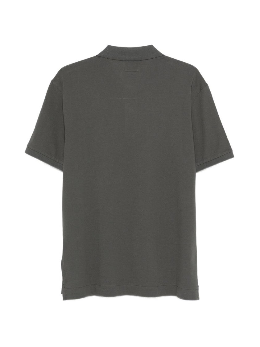 C.P. Company Grey Subtle Logo Polo Shirt
