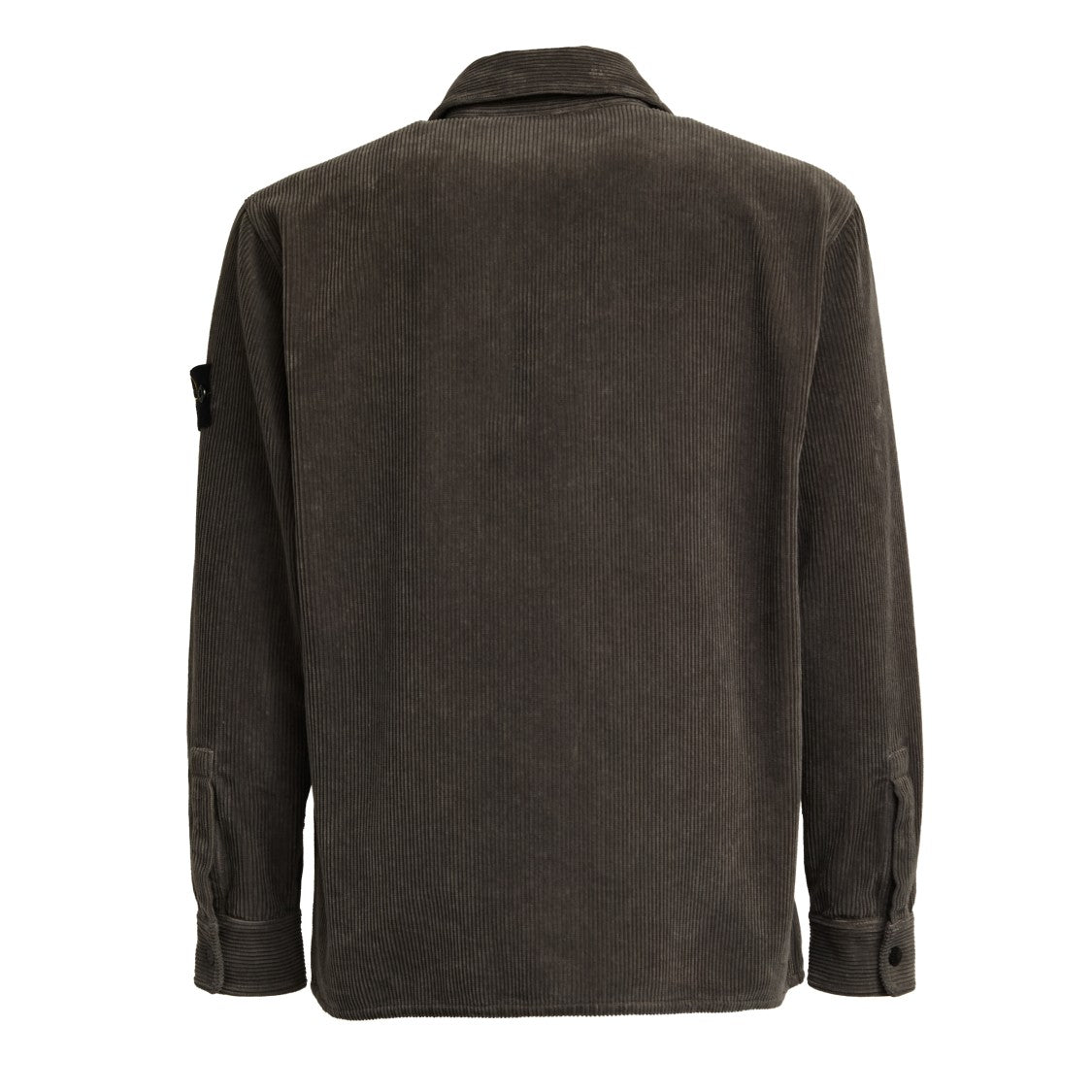 Stone Island Organic Cotton Corduroy Overshirt With Snap Button Closure