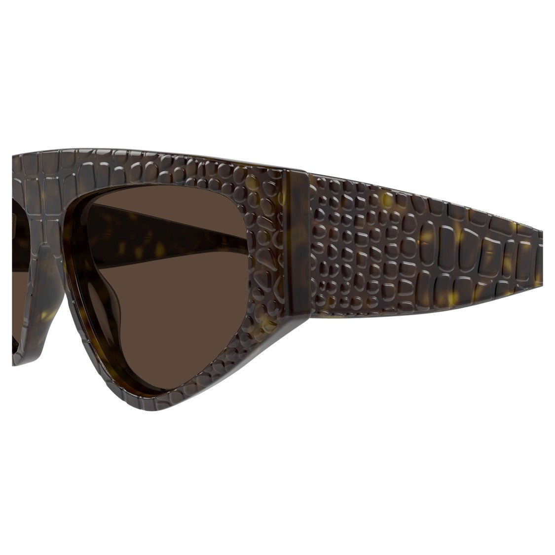Azzedine Alaïa Oversized Cat-Eye Sunglasses With Crocodile-Embossed Frame