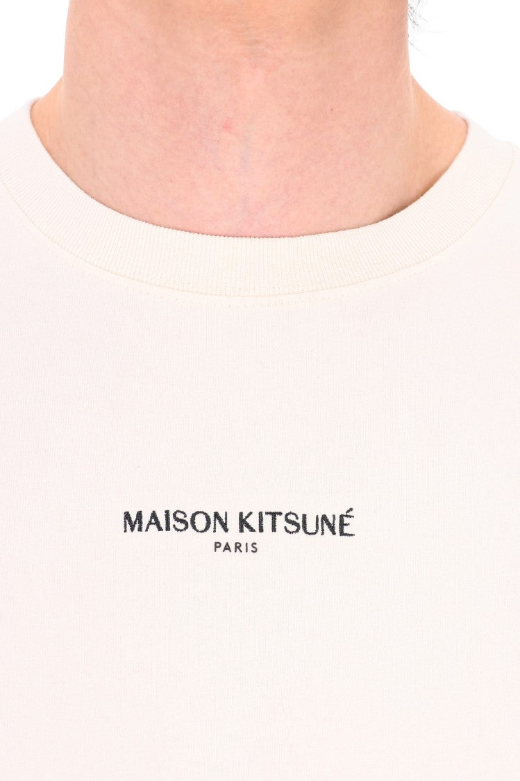 Maison Kitsuné Maison Kitsuné Paris Embroidered Cotton T-Shirt