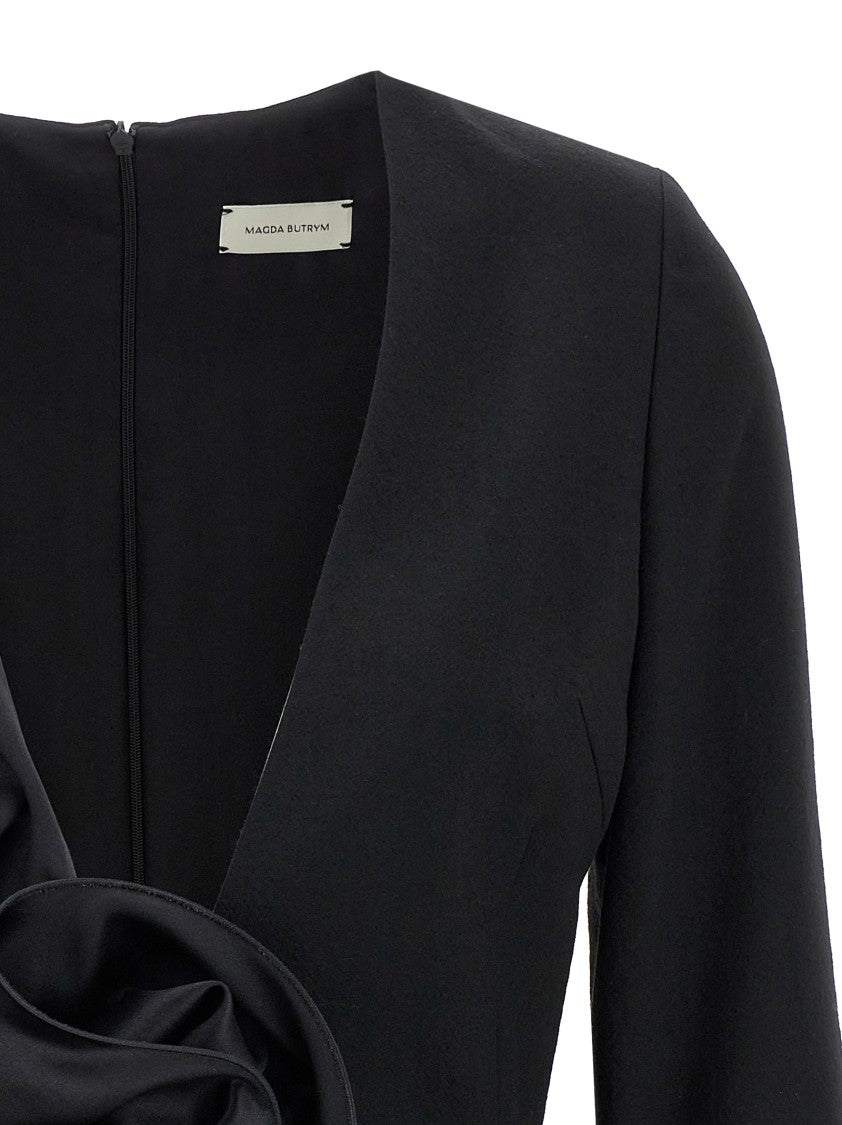 Magda Butrym Mini Wool Dress With 3D Floral Application