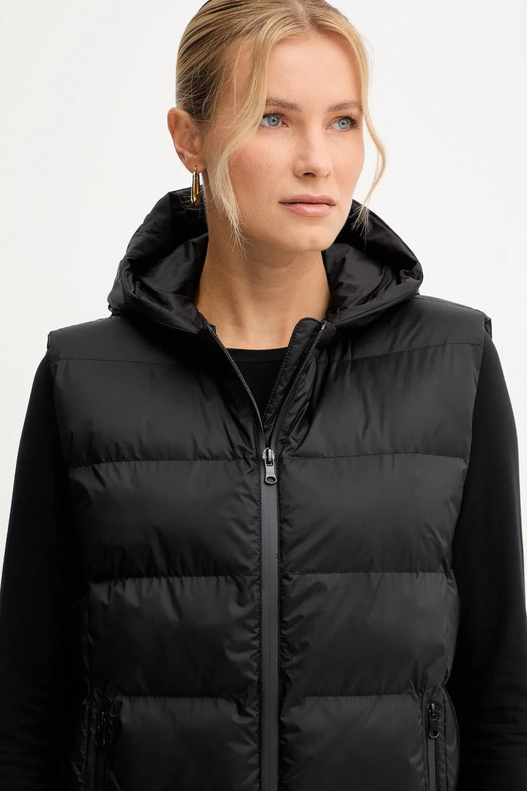 Max Mara Quilted Black Padded Gilet With Hood