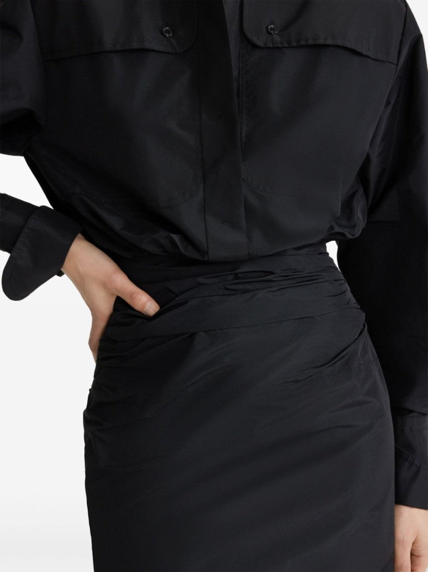Patou Gathered Detail Mini Dress