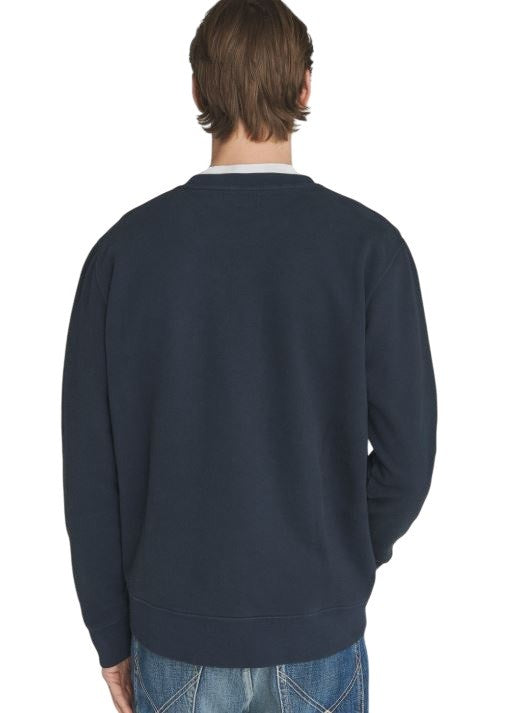 Roy Rogers Solid Color Brushed Cotton Crewneck Sweatshirt.