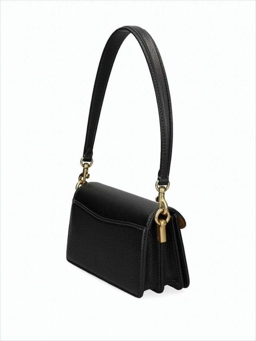 Coach Structured Black Calf Leather Crossbody Bag