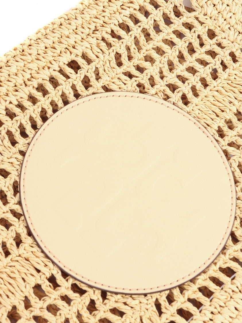 Tory Burch Ella Hand Crocheted Straw Pouch