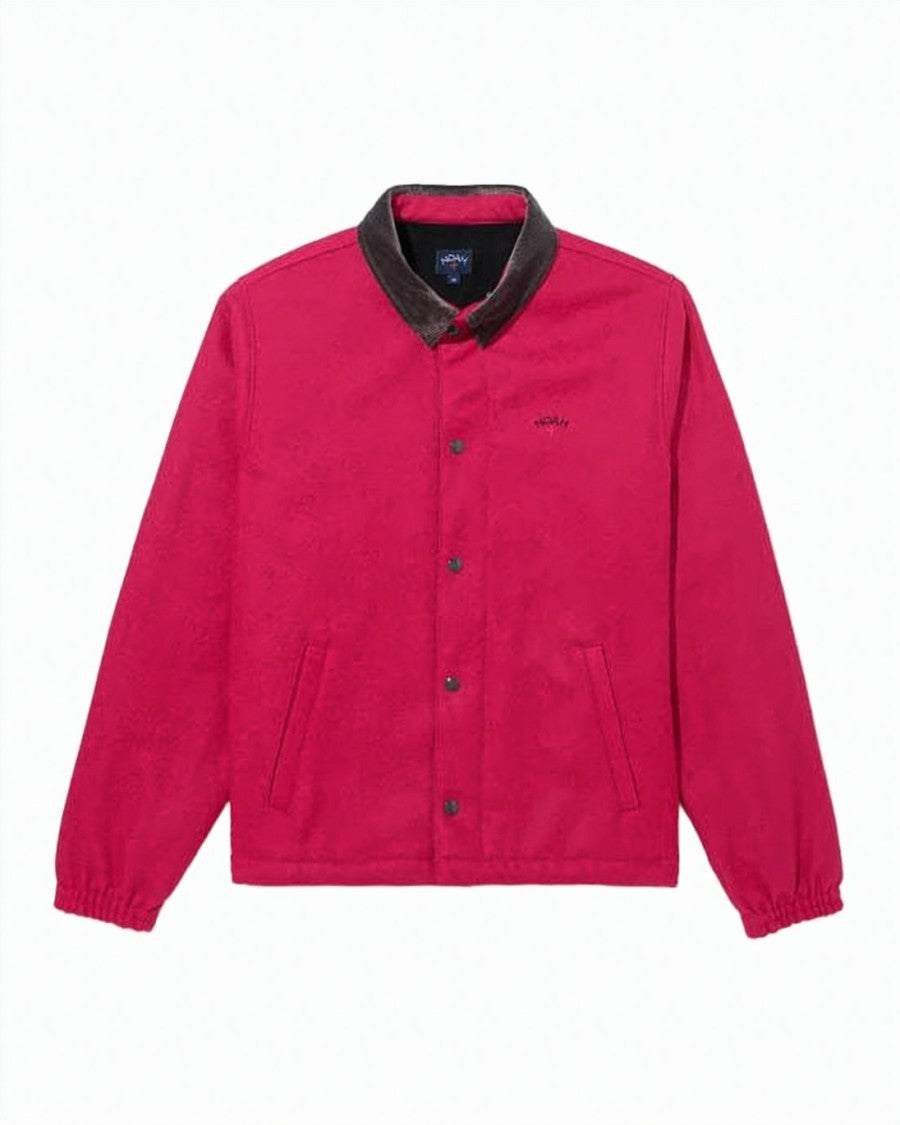 A.P.C. Vibrant Red Wool Jacket With Dark Corduroy Collar