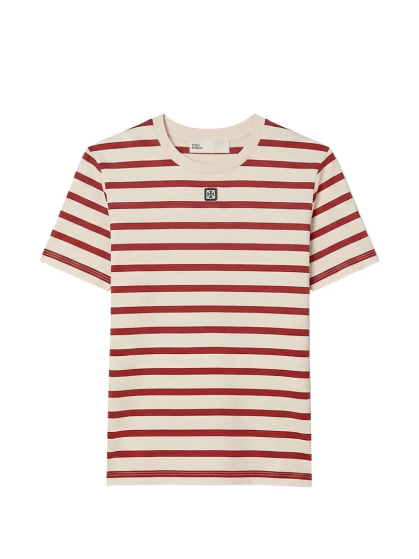 Tory Burch Striped Cotton T-Shirt
