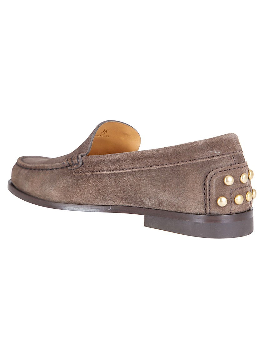 Tod's Moccasin Flat Shoes With Metal Dot Accents