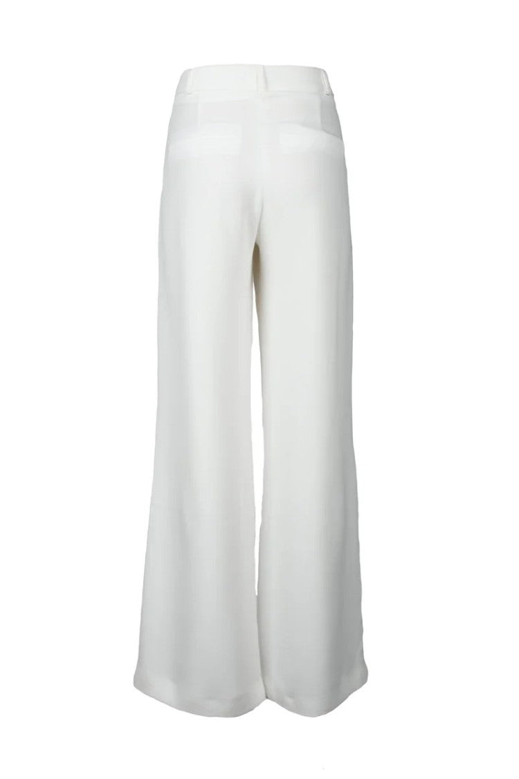 Costume National C. Wide-Leg White Trousers With Clean Silhouette And High Waist
