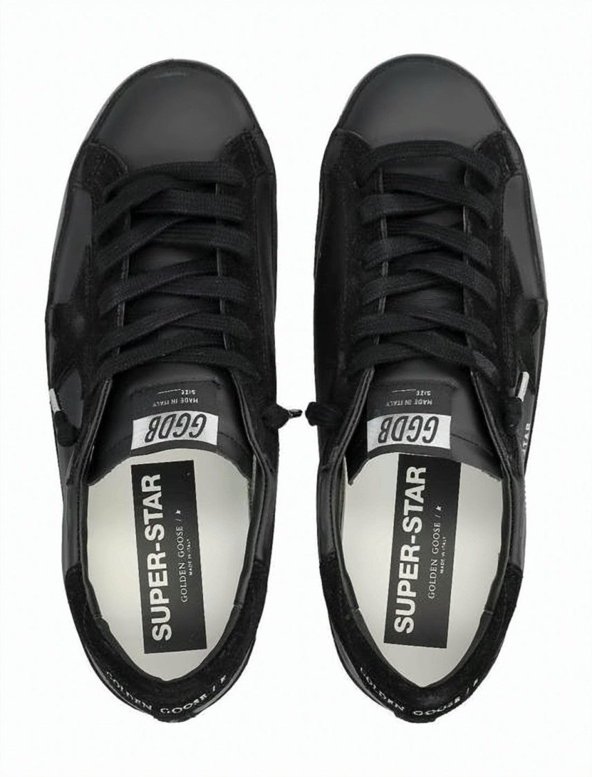 Golden Goose Low-Top Black Leather Sneakers With Subtle Star Detail