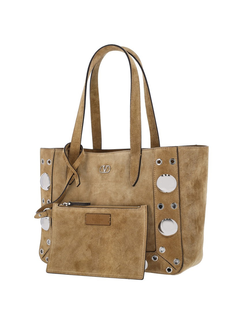 Valentino Garavani Structured Beige Handbag With Minimalist Design