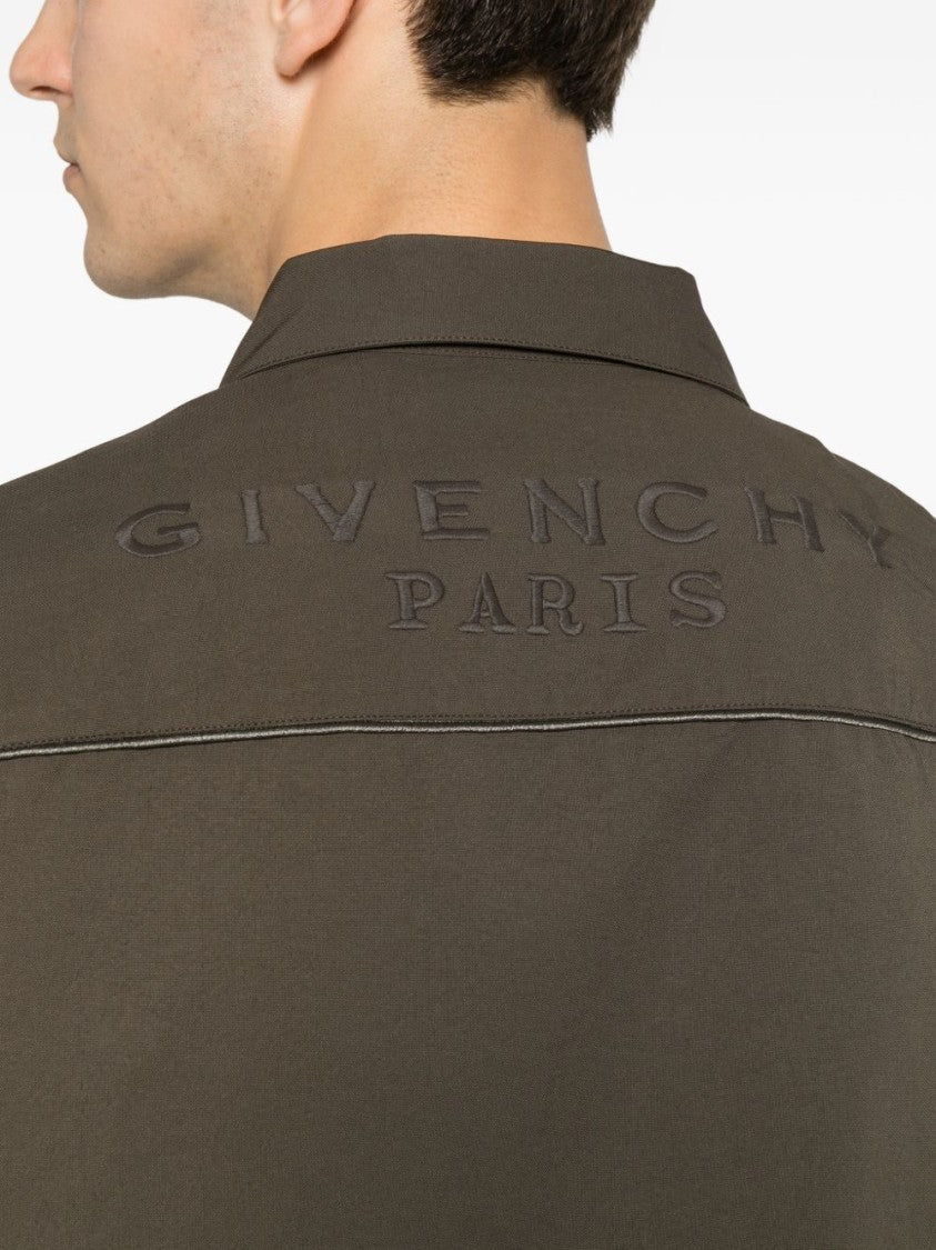 Givenchy Boxy Short-Sleeve Zipper Shirt
