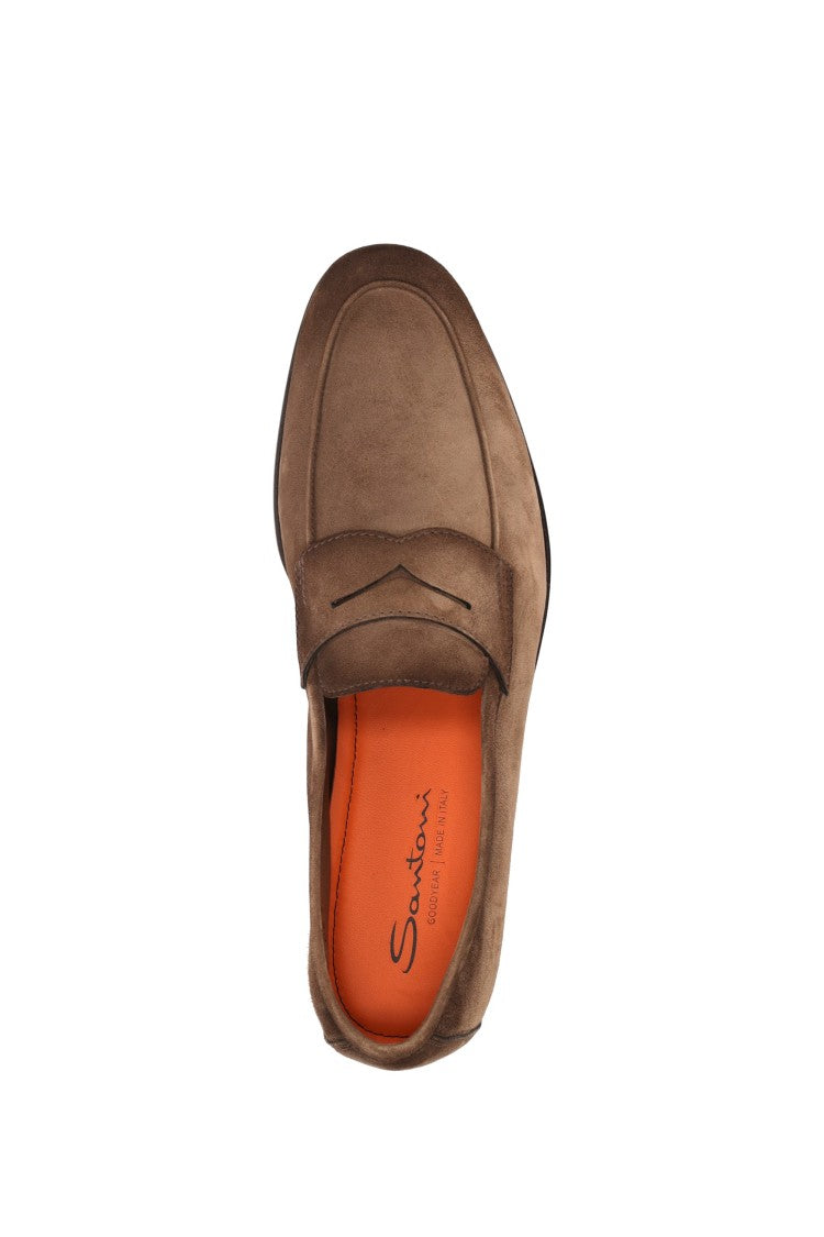 Santoni Suede Moccasins Goodyear Construction