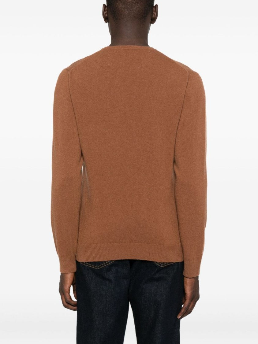 Daniele Fiesoli Brown Wool-Cashmere Blend Sweater