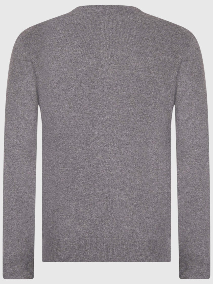 Gran Sasso V-Neck Cashmere Pullover With Ribbed Cuffs And Hem
