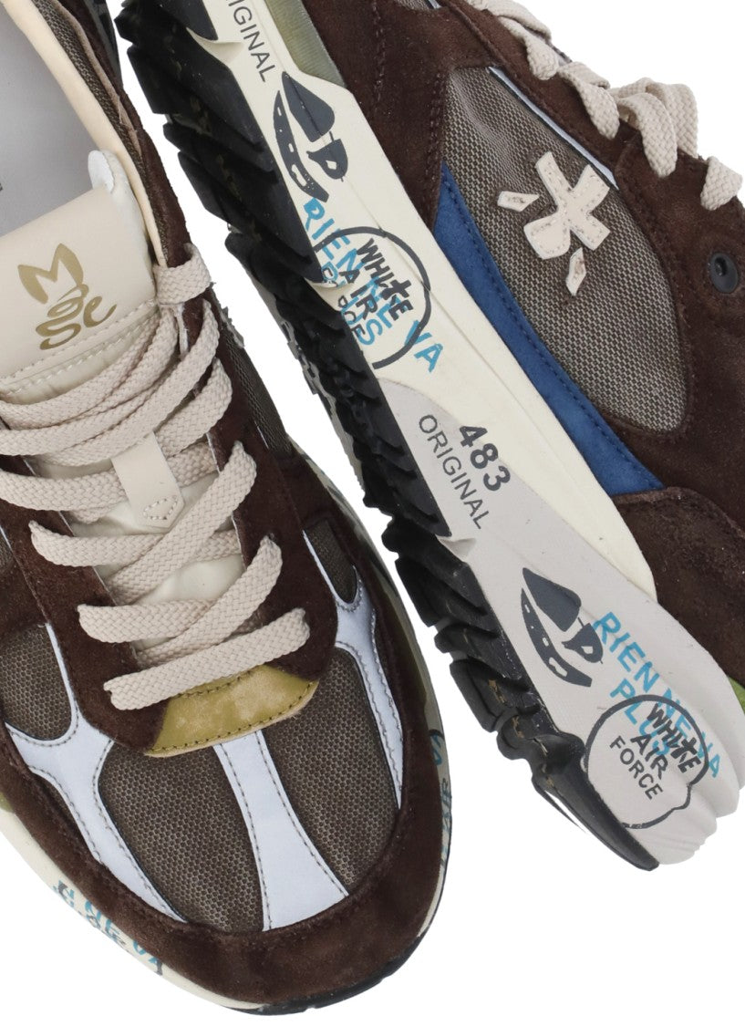 Premiata Brown Mase25 Suede Inserts Sneakers
