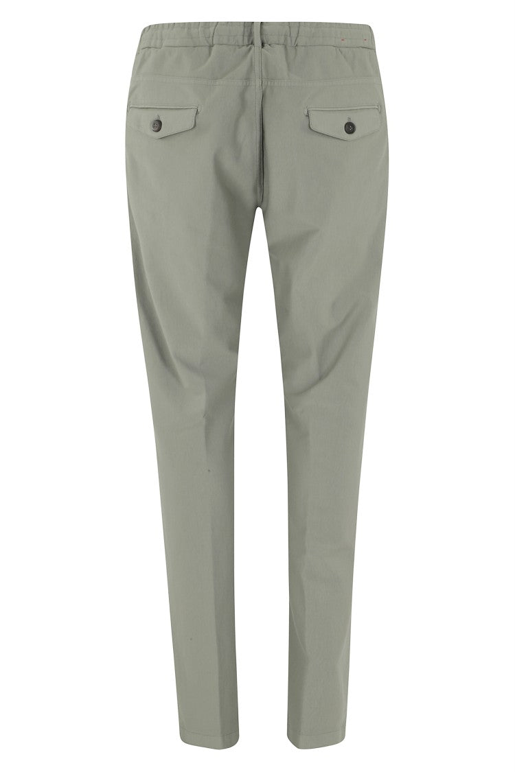 Eleventy Green Drawstring-Band Cotton-Blend Jogger Pants